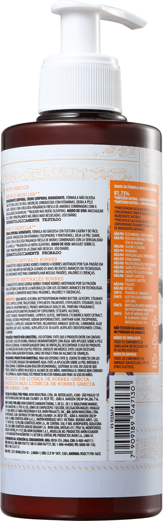 Korres Amora e Baunilha - Hidratante Corporal 350ml