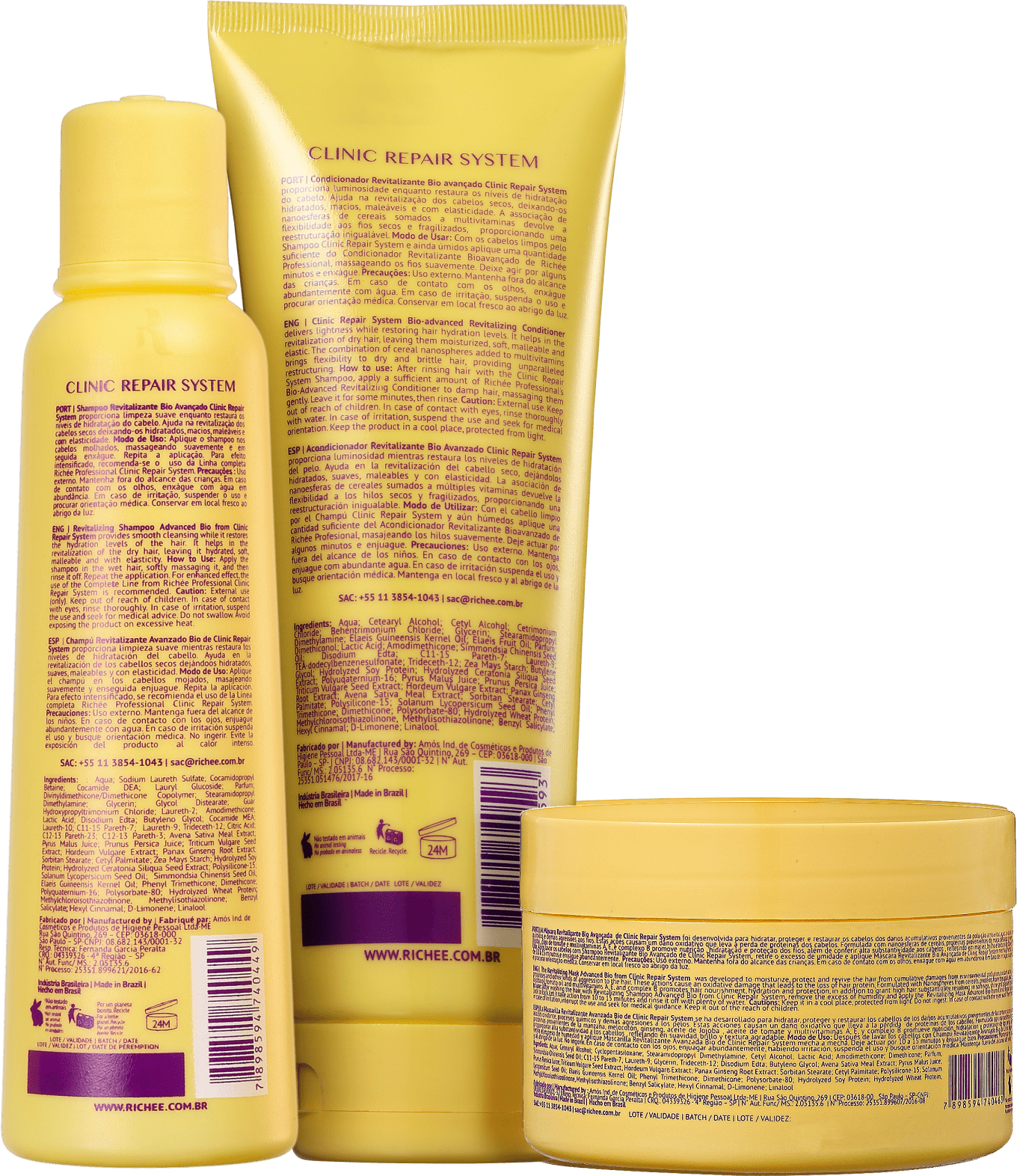 Kit Richée Professional Clinic Repair System Tratamento Profundo (3 Produtos)
