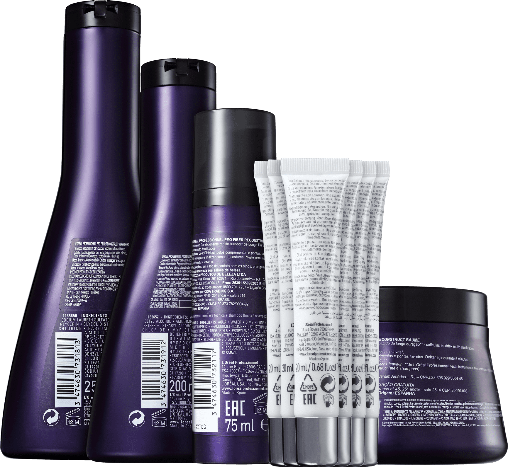 Kit L'Oréal Professionnel Pro Fiber Reconstruct Re-Charge (5 Produtos)