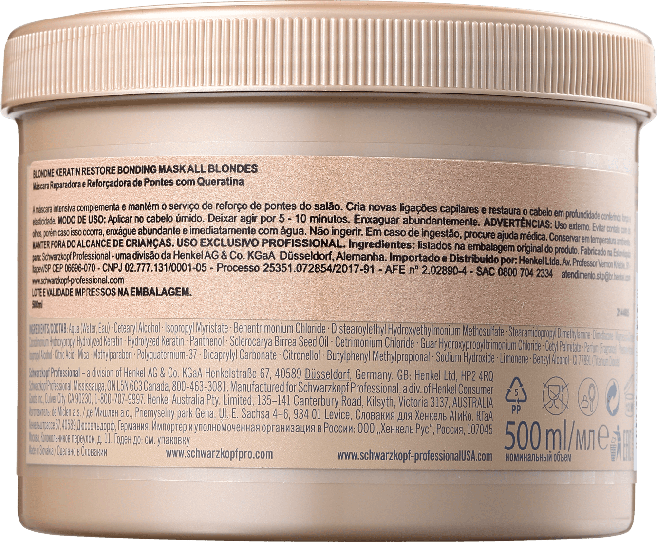 Schwarzkopf Professional BlondMe - Máscara Capilar 500ml
