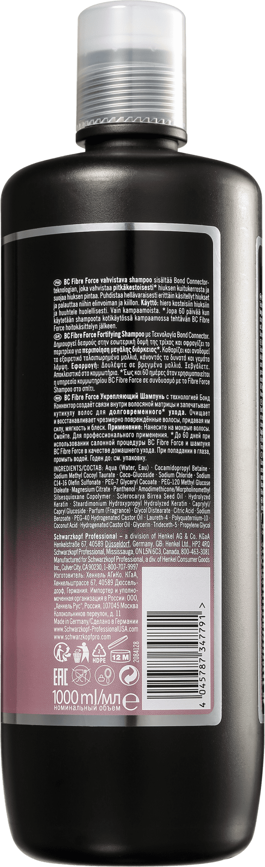 Schwarzkopf Professional BC Bonacure Fibre Force Fortifying - Shampoo sem Sulfato 1000ml