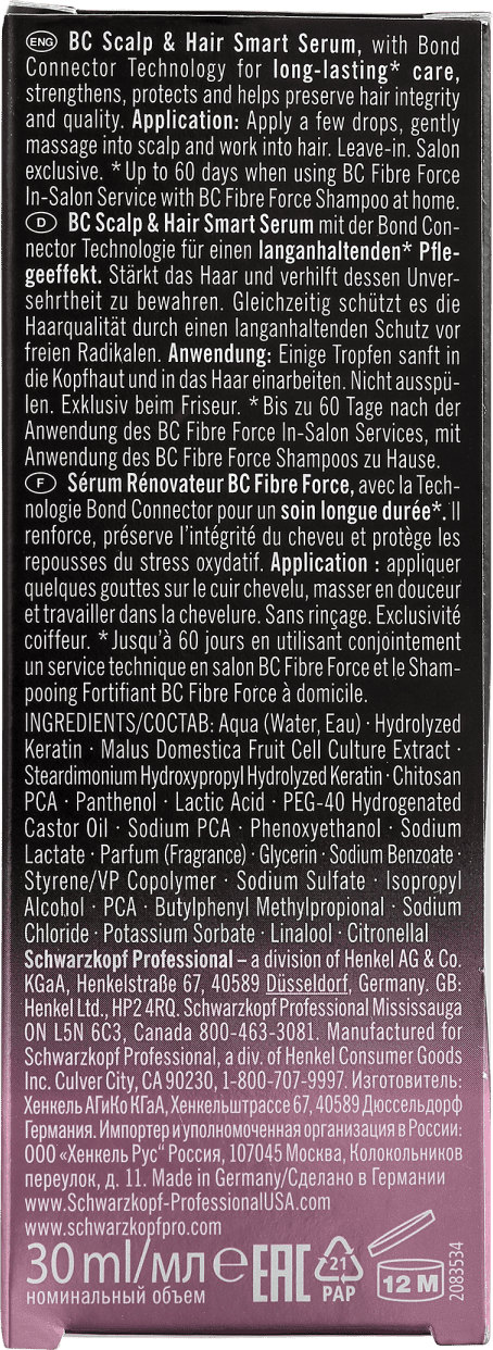 Schwarzkopf Professional BC Bonacure Fibre Force Scalp and Hair - Sérum Capilar 30ml