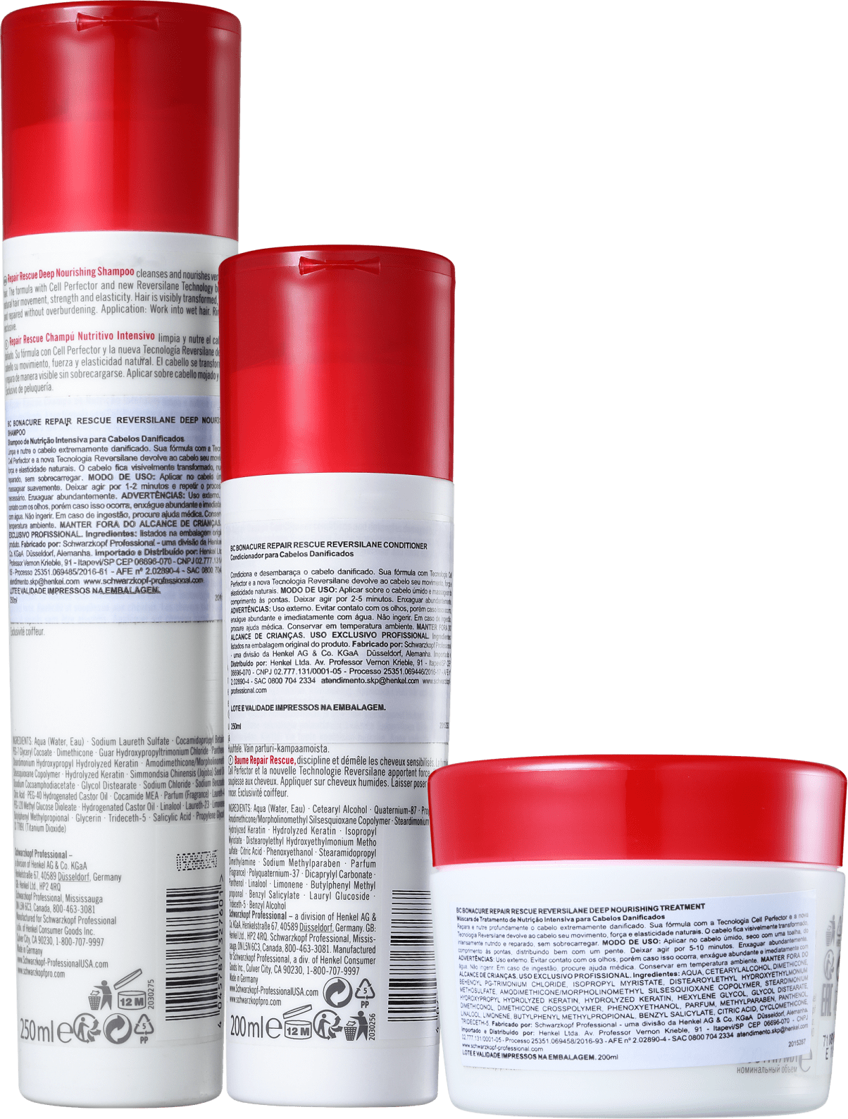 Kit Schwarzkopf Professional BC Bonacure Repair Rescue Reversilane Care (3 Produtos)