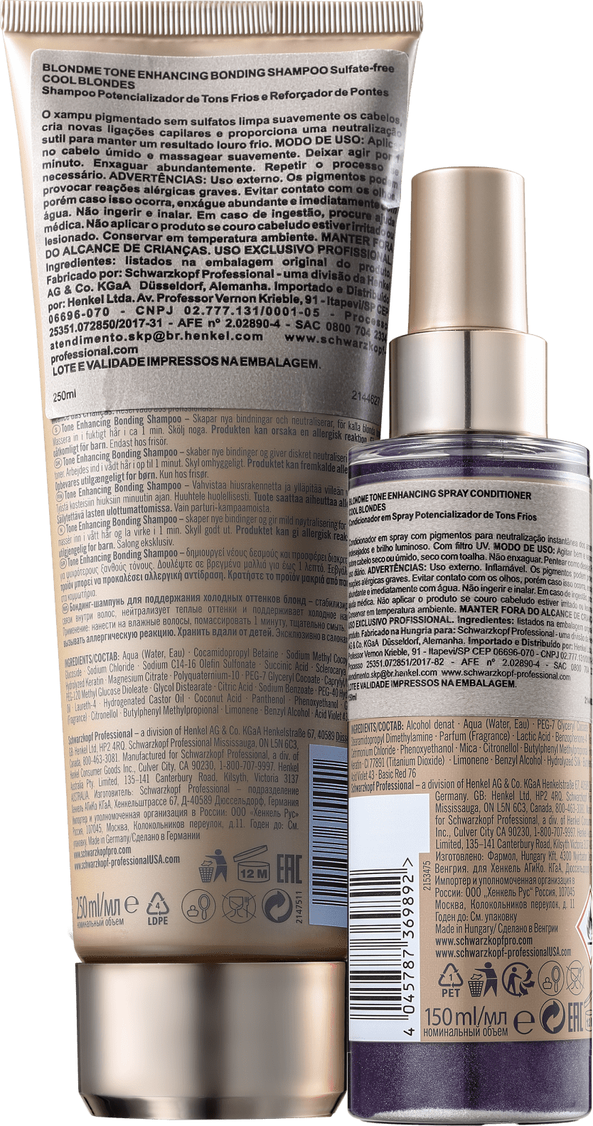 Kit Schwarzkopf Professional BlondMe Tone Enhancing Cuidado Diário (2 Produtos)