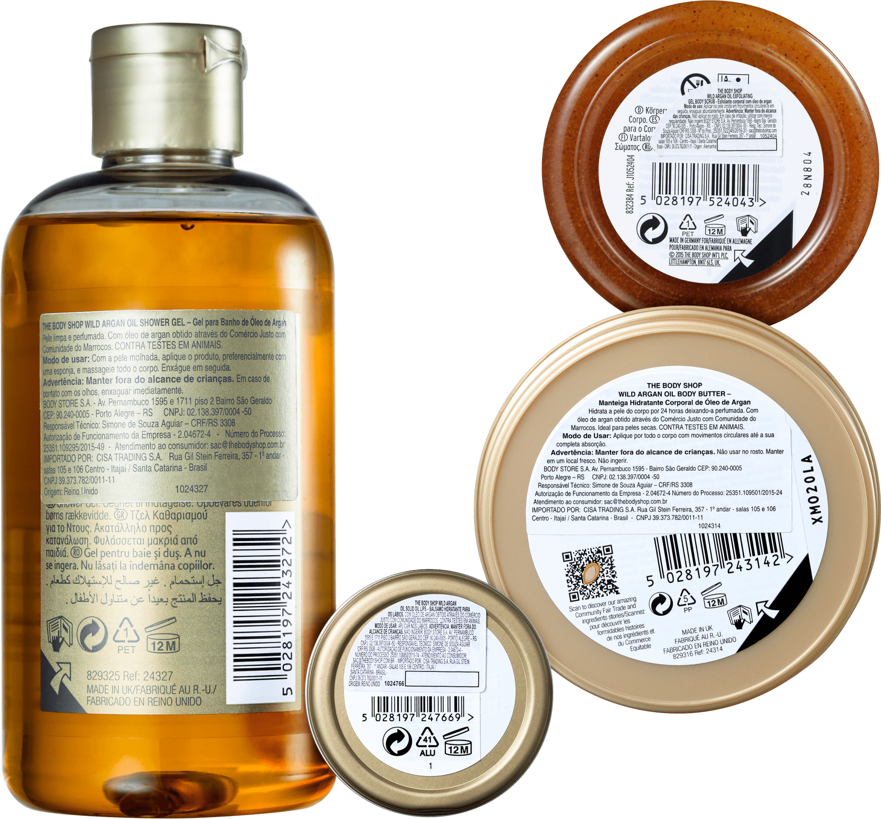 Kit The Body Shop Wild Argan Oil Hidratação Profunda (4 Produtos)