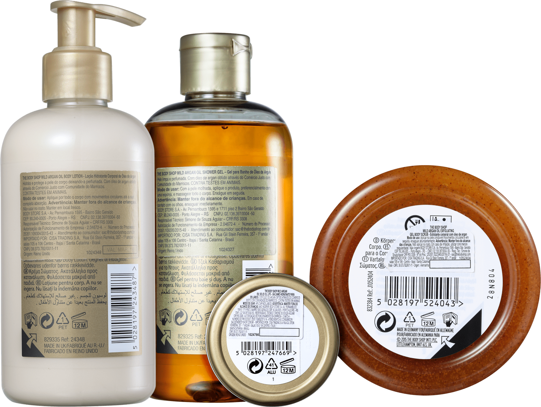 Kit The Body Shop Wild Argan Oil Hidratação Intensiva (4 Produtos)