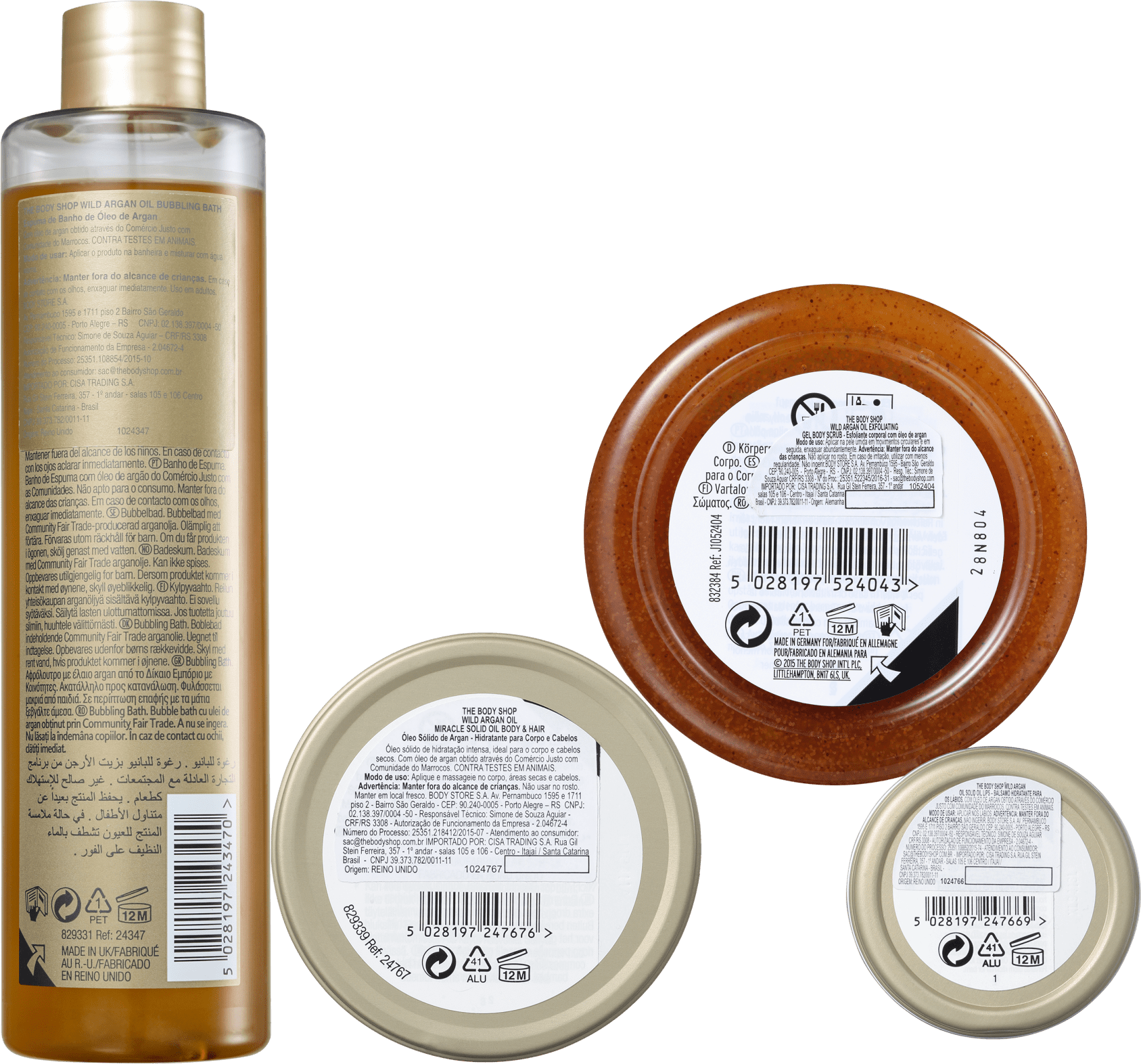Kit The Body Shop Wild Argan Oil Banho e Hidratação (4 Produtos)