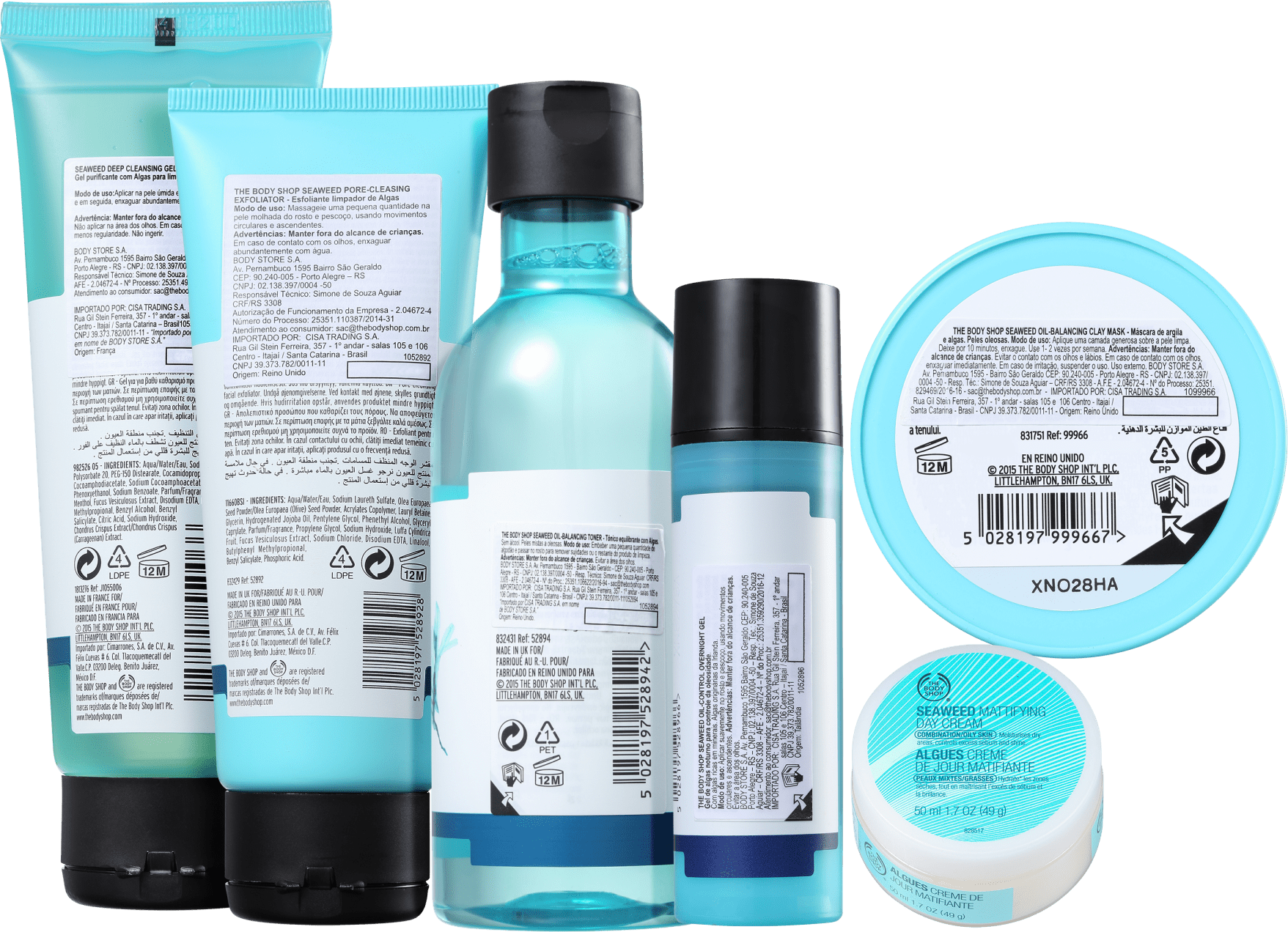 Kit The Body Shop Seaweed Facial Completo (6 Produtos)