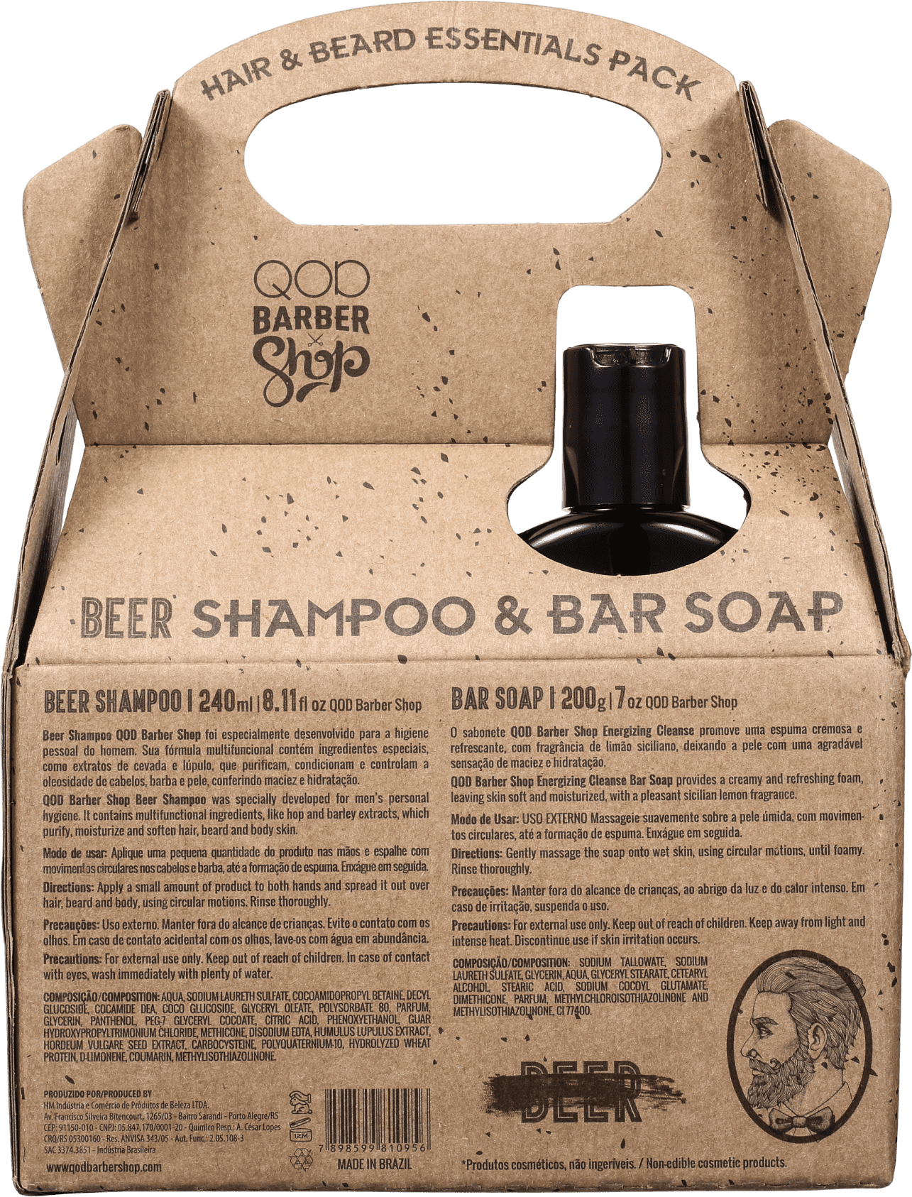 Kit QOD Barber Shop Hair & Beard Essentials Pack (2 Produtos)