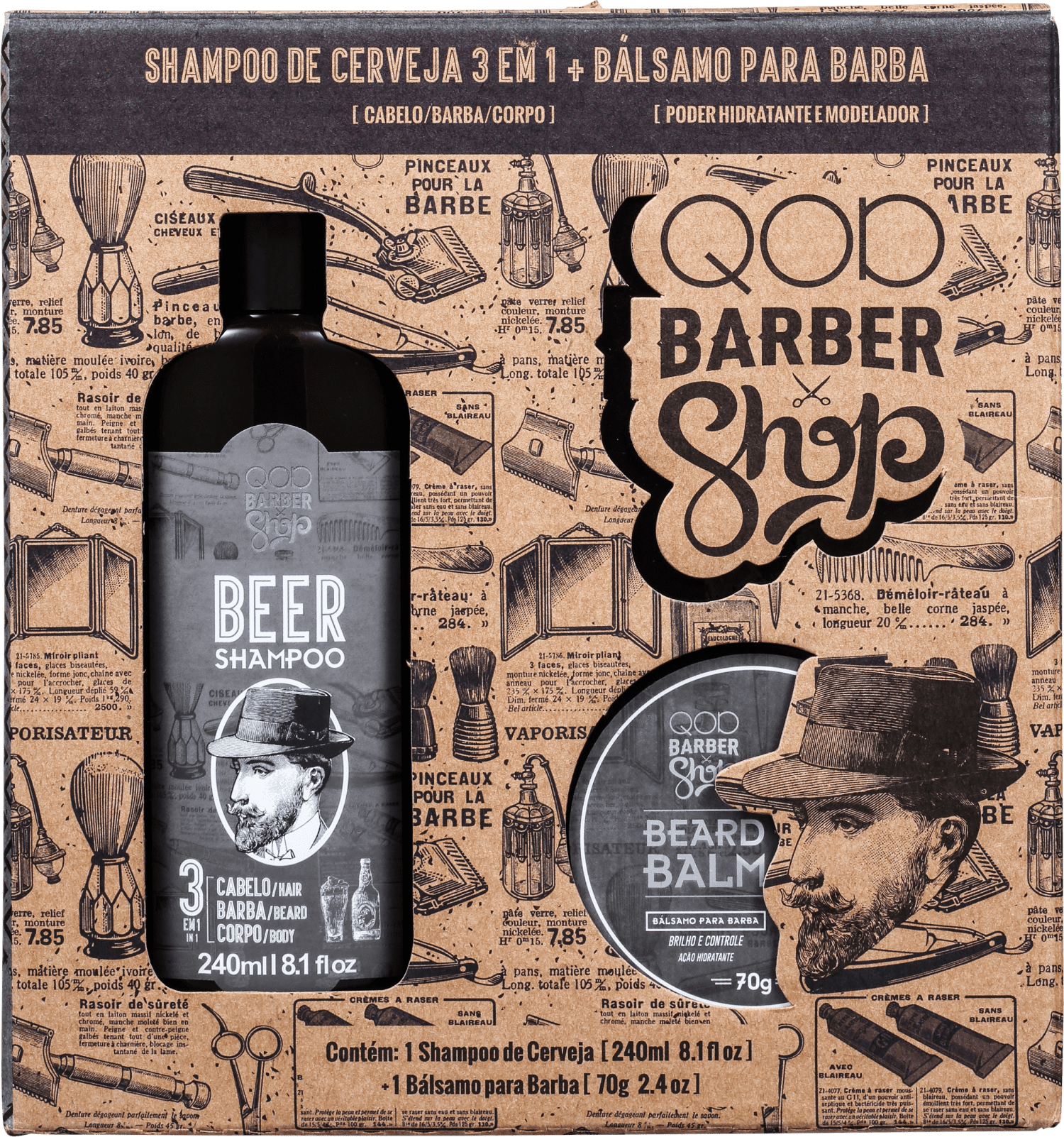 Kit QOD Barber Shop Beer Balm (2 Produtos)