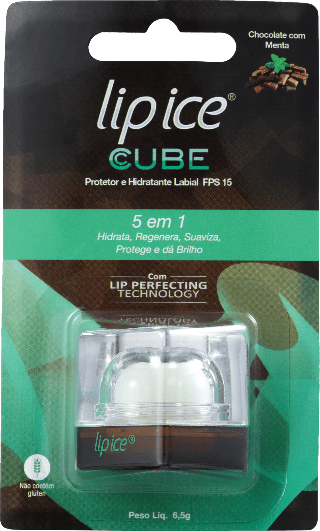 Lip Ice Cube Chocolate com Menta FPS 15 - Protetor Labial 6,5g
