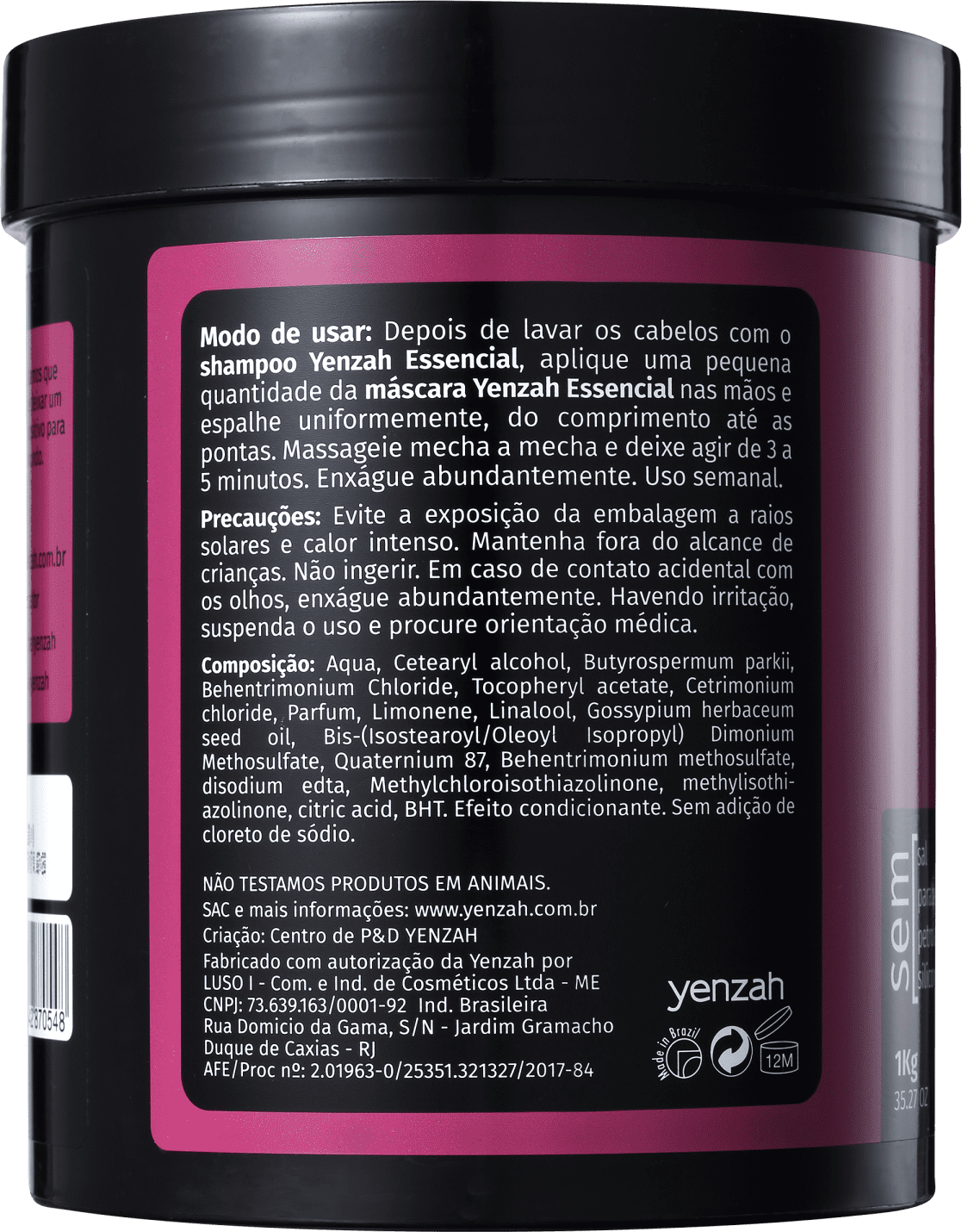 Yenzah Essencial - Máscara Capilar 1000g