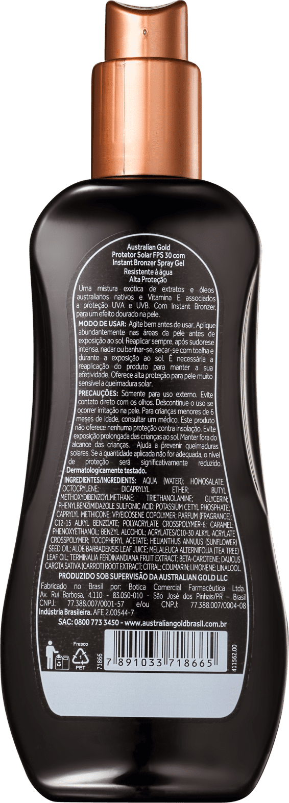 Australian Gold FPS 30 - Protetor Solar em Spray 237ml