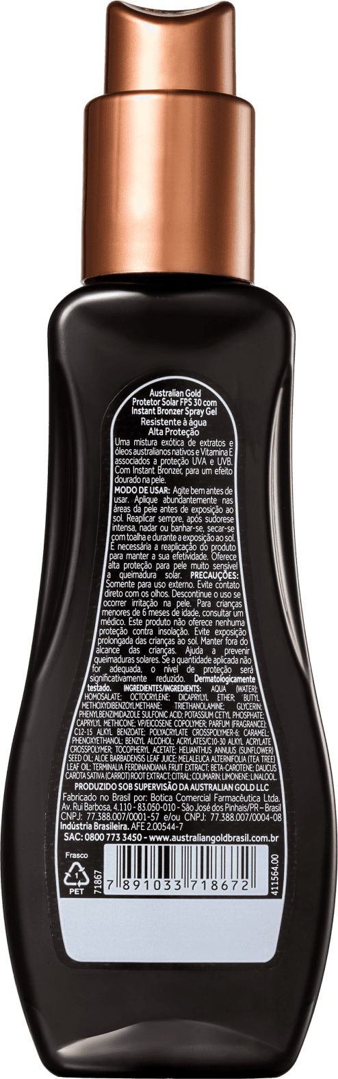Australian Gold FPS 30 - Protetor Solar em Spray 125ml
