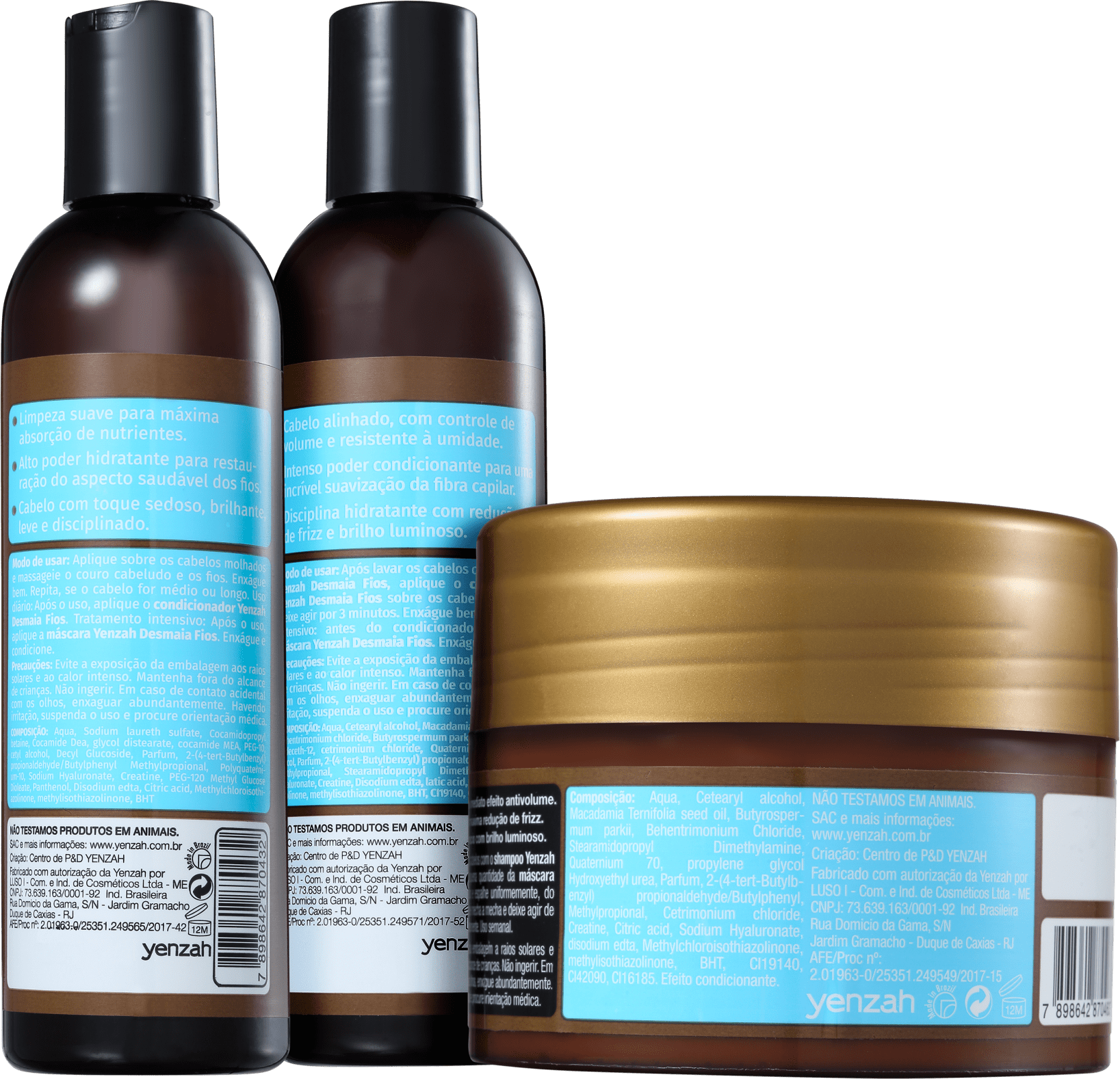 Kit Yenzah Desmaia Fios Tratamento (3 Produtos)