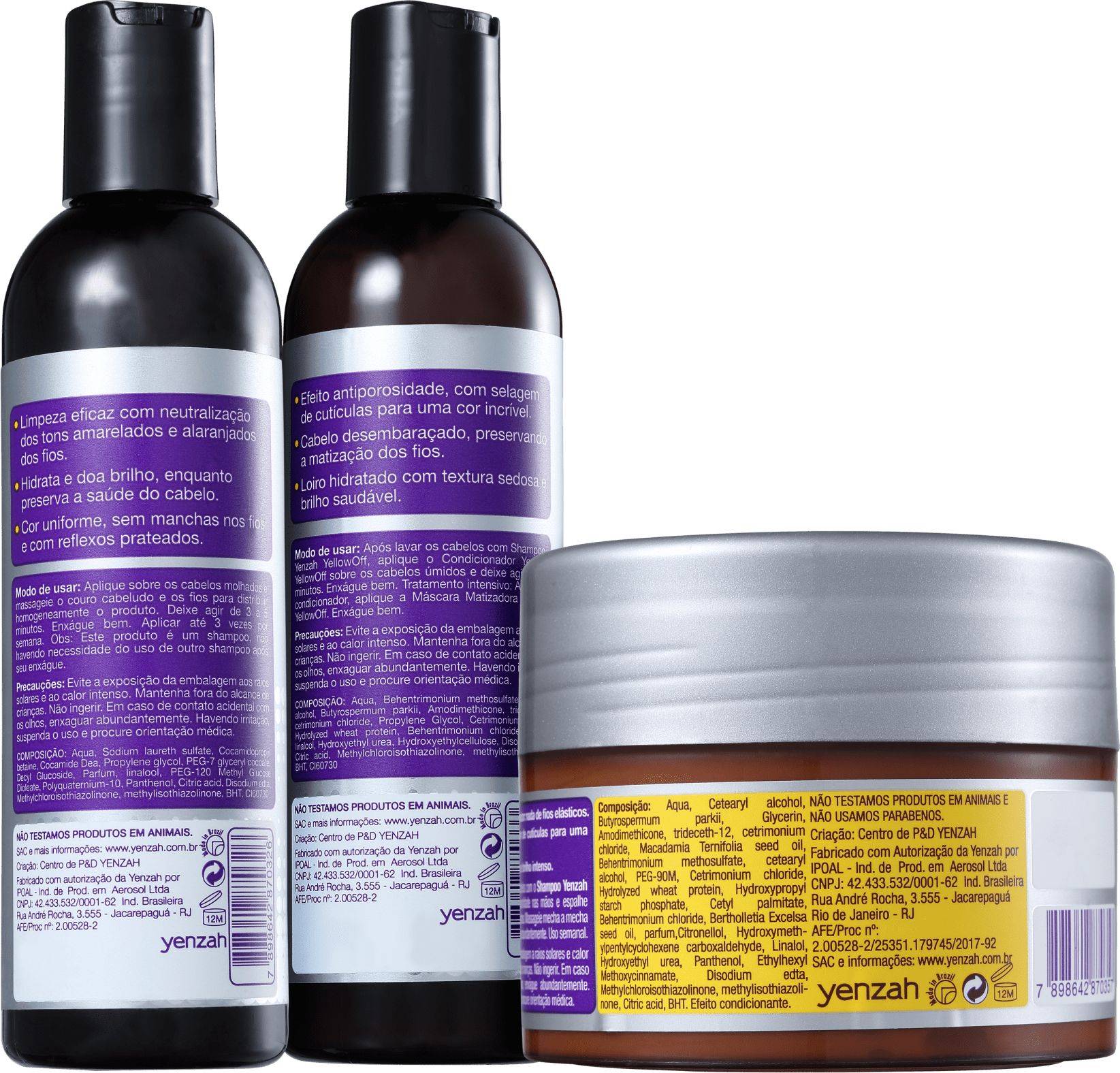 Kit Yenzah Yellow Off Brilho (3 Produtos)