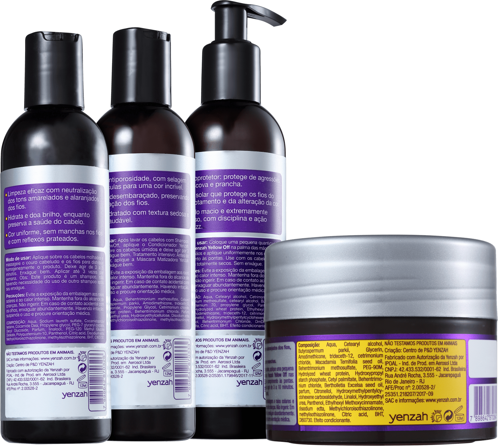 Kit Yenzah Yellow Off Completo (4 Produtos)