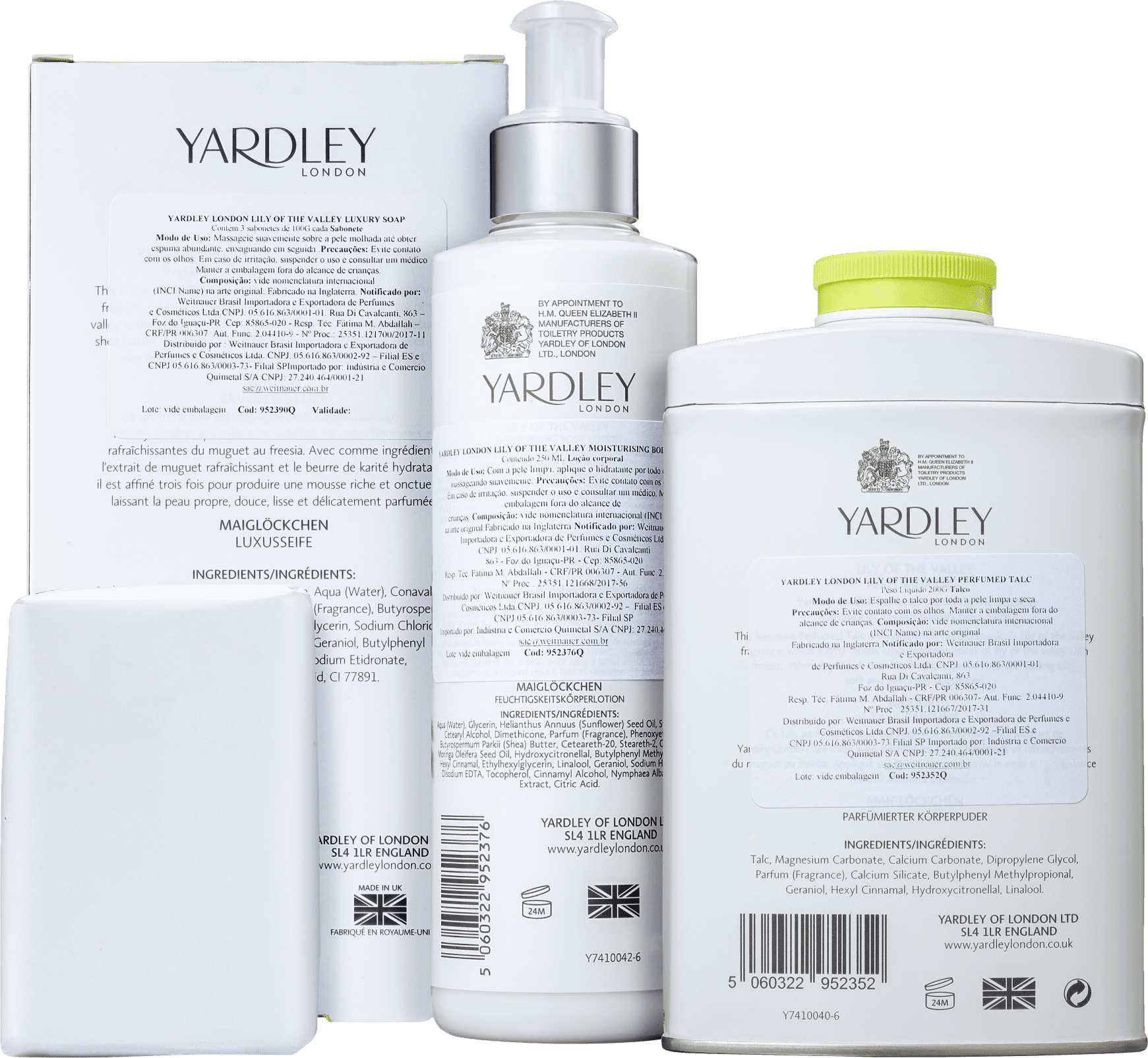 Kit Banho Yardley Lily of The Valley Completo (3 Produtos)