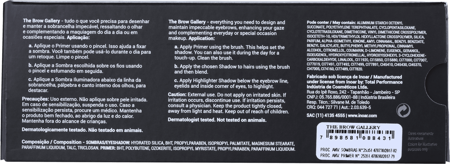 Inoar The Brow Gallery - Paleta para Sobrancelha 10g
