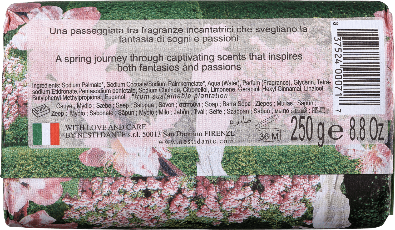 Nesti Dante Emozioni in Toscana Jardim Florido - Sabonete em Barra 250g
