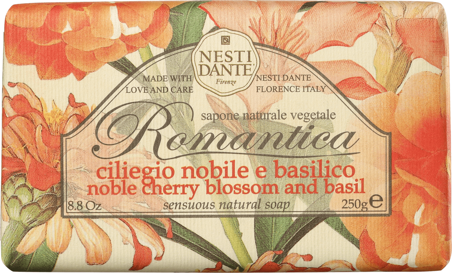 Nesti Dante Romantica Flores Nobres de Cerejeira e Manjericão - Sabonete em Barra 250g
