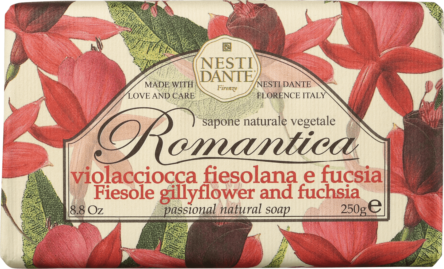 Nesti Dante Romantica Cravo Fiesolano e Fúcsia - Sabonete em Barra 250g