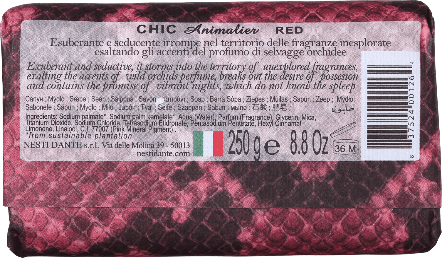 Nesti Dante Chic Animalier Red Pyton - Sabonete em Barra 250g