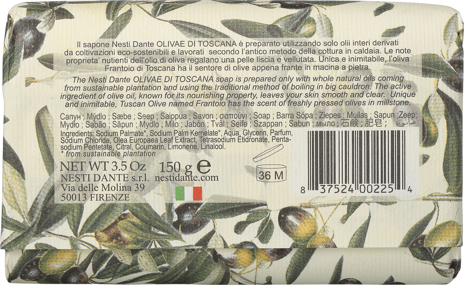 Nesti Dante Olivae di Toscana - Sabonete em Barra 150g