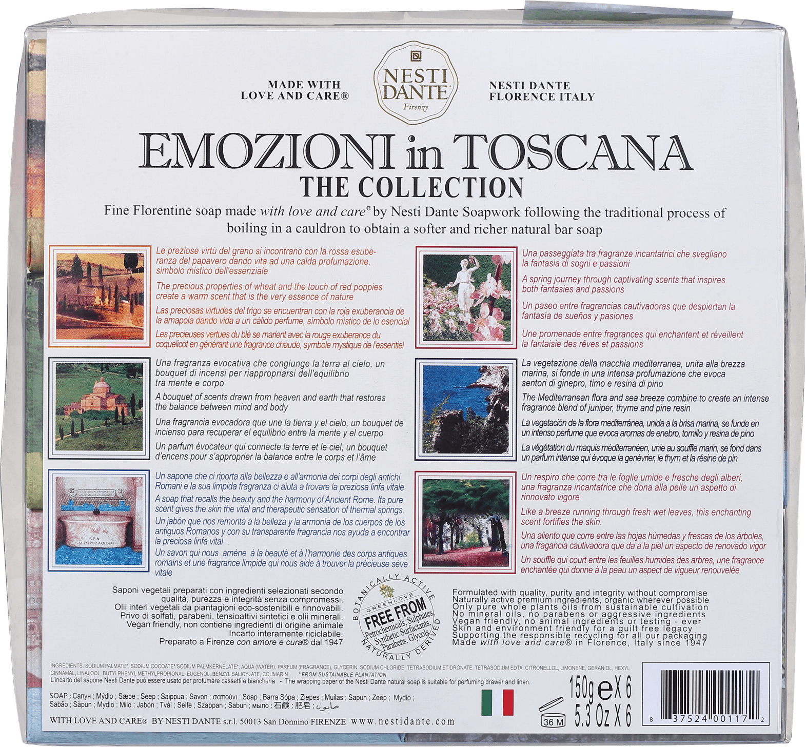 Kit Nesti Dante Collection Emozioni in Toscana - Sabonetes em Barra 6x150g