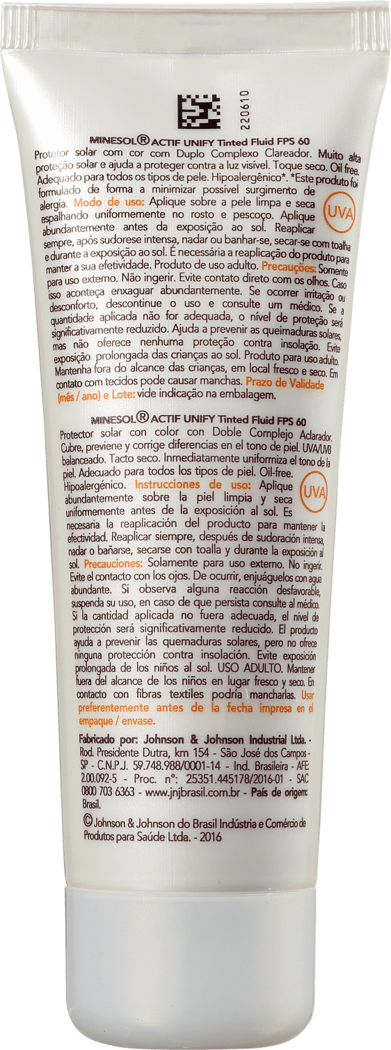 RoC Minesol Actif Unify Tinted Fluid Medium FPS 60 - Protetor Solar com Cor 50g