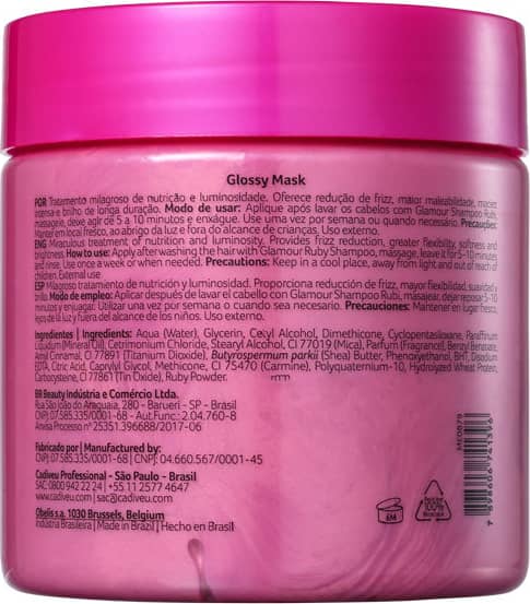 Cadiveu Professional Glamour Rubi Glossy - Máscara Capilar 500ml