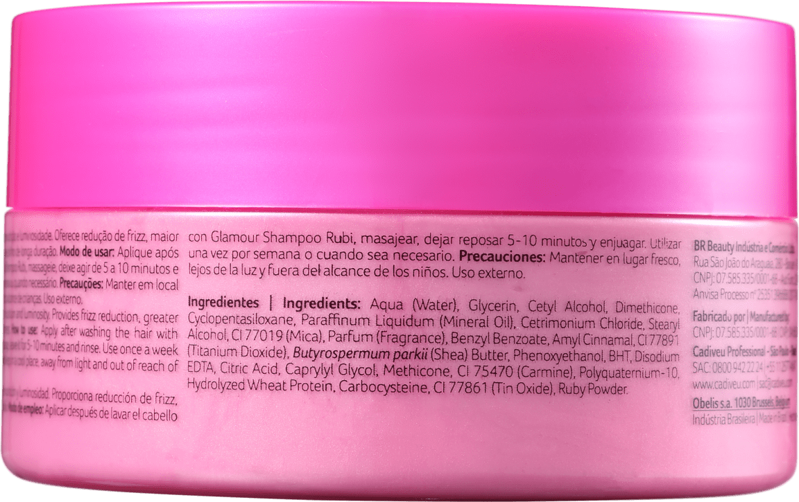 Cadiveu Professional Glamour Rubi Glossy - Máscara Capilar 200ml