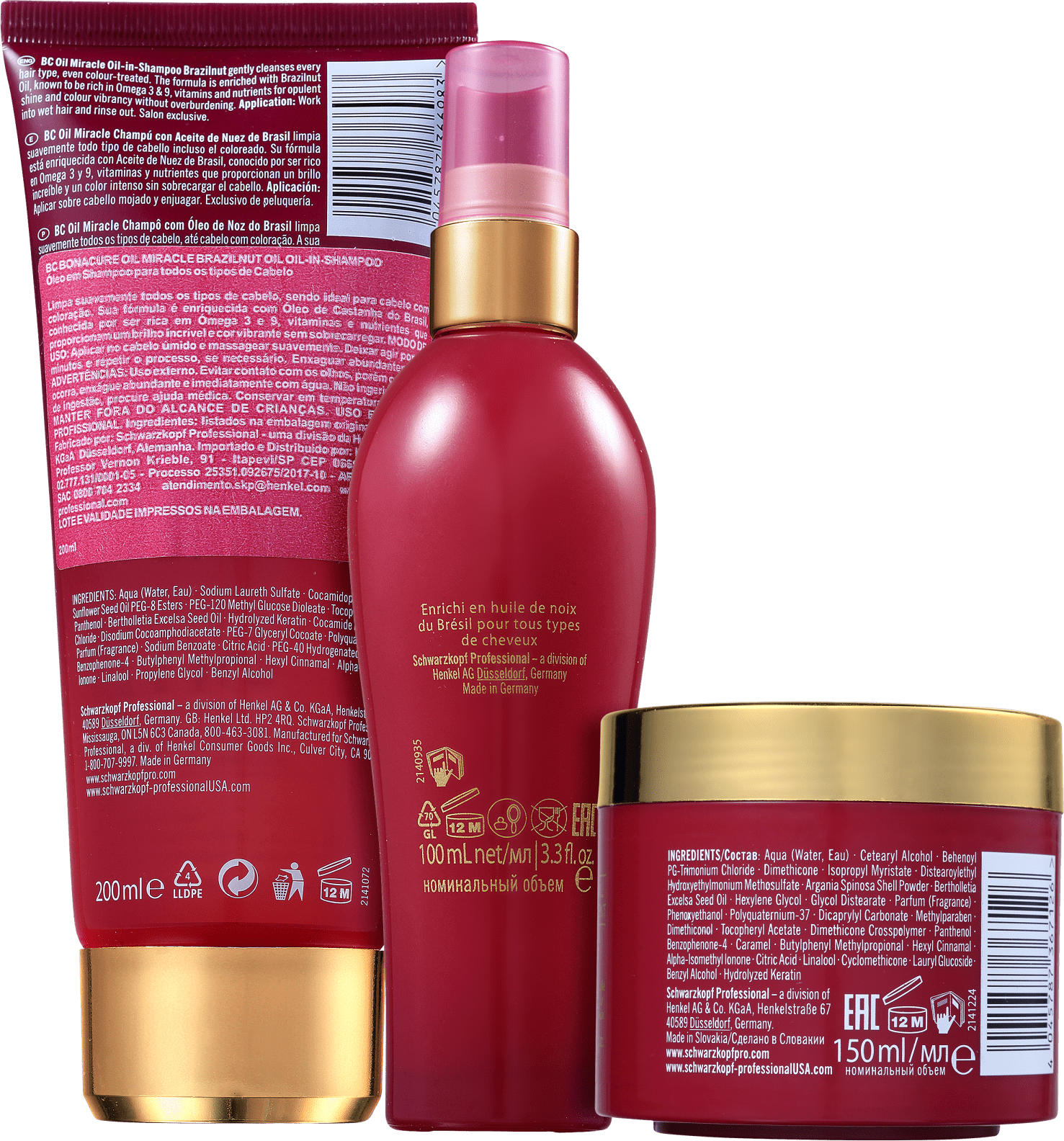 Kit Schwarzkopf Professional BC Bonacure Oil Miracle Brazilnut Trio (3 Produtos)
