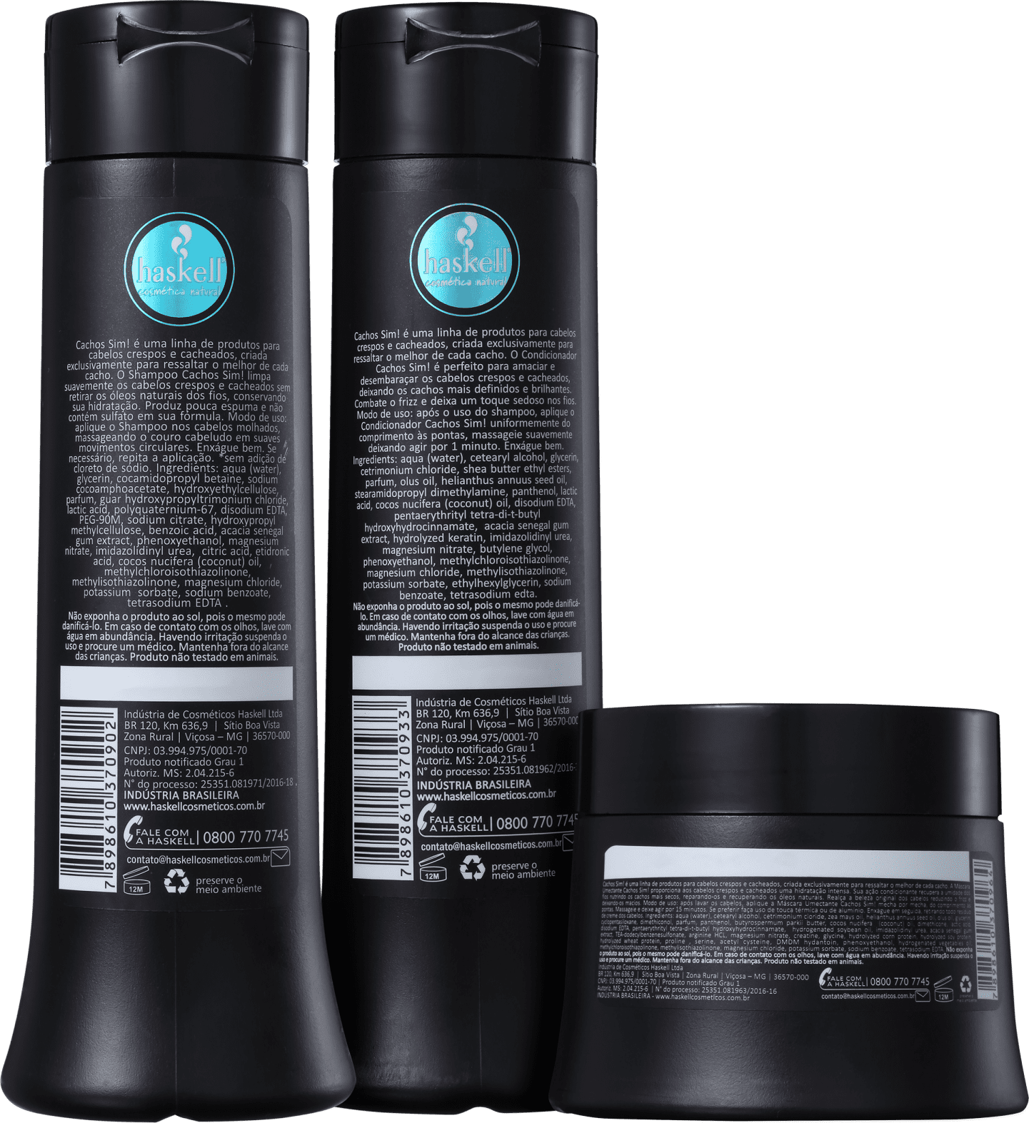 Kit Haskell Cachos Sim! Trio (3 Produtos)