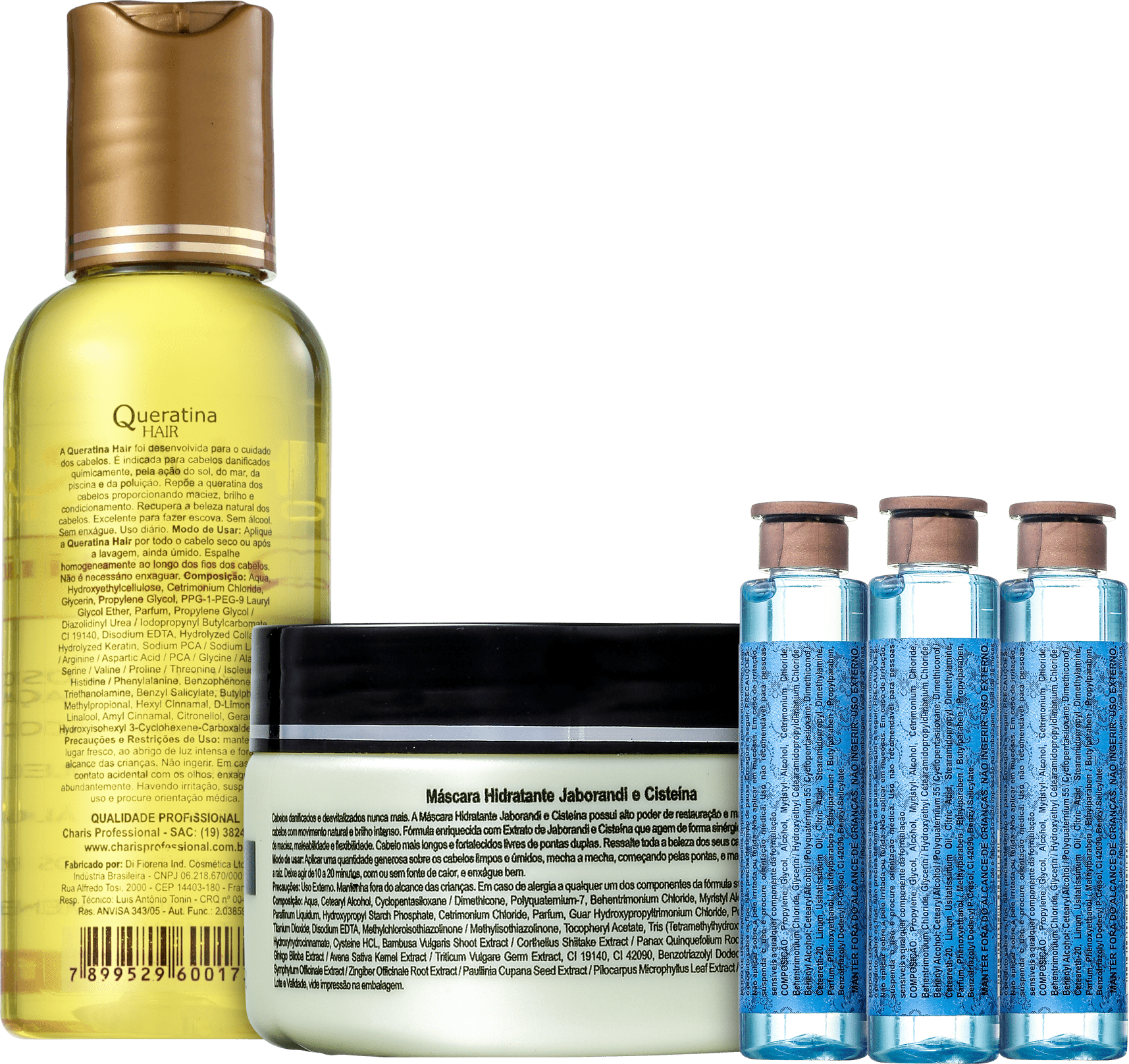 Kit Charis Cronograma Capilar Cabelos Coloridos (3 Produtos)