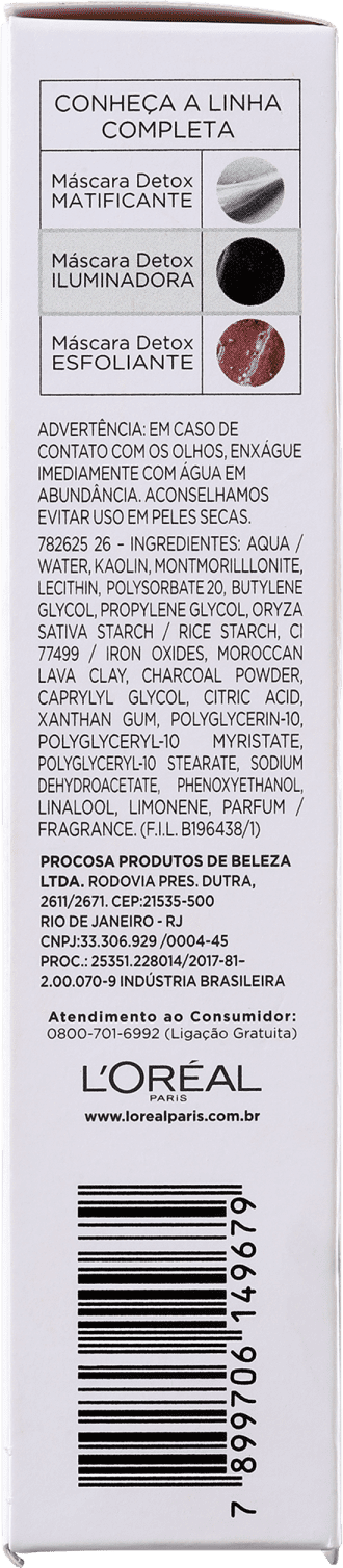 L'Oréal Paris Detox Argila Pura - Máscara Iluminadora 40g