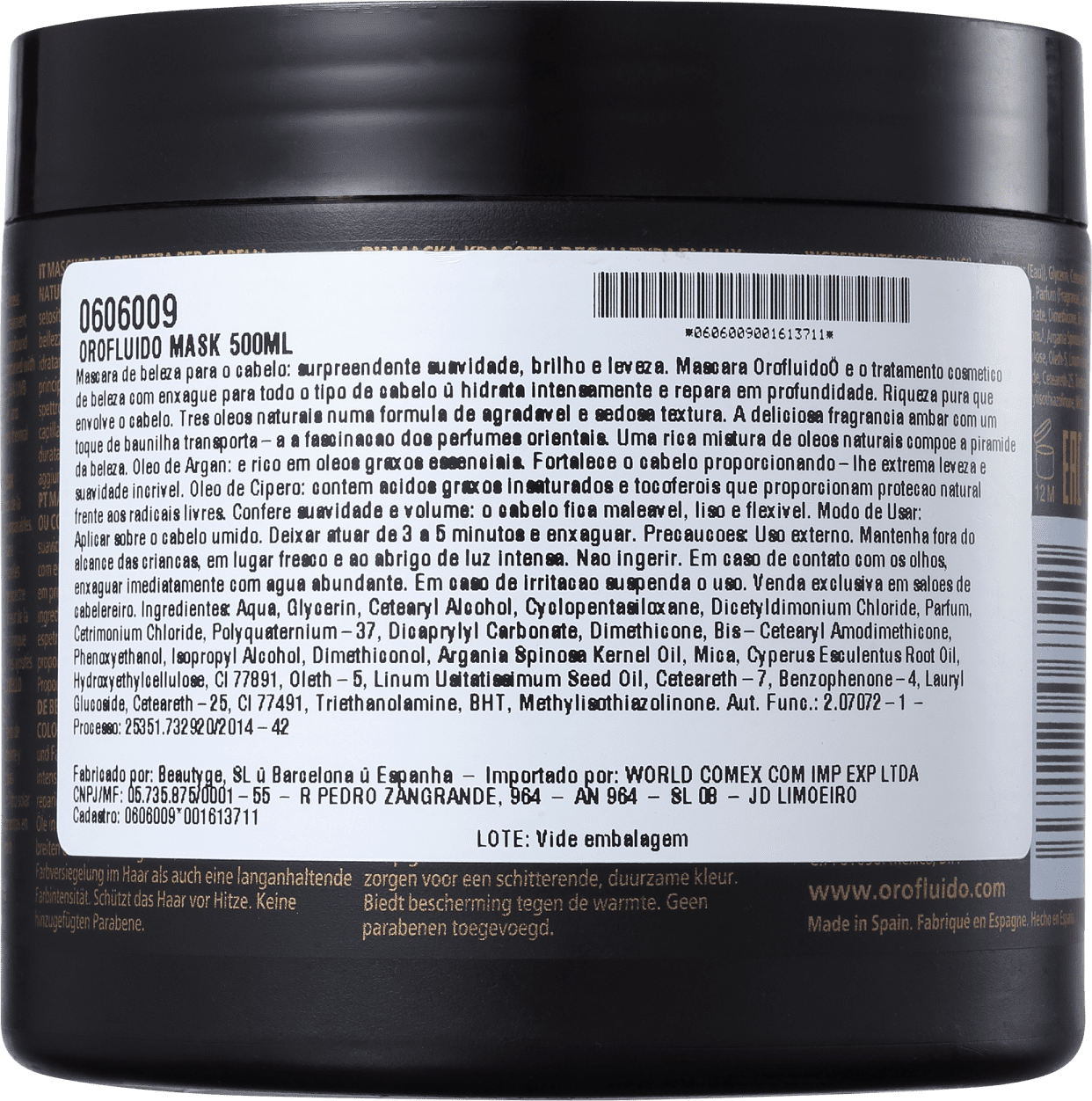 Orofluido Mask - Máscara Capilar 500ml