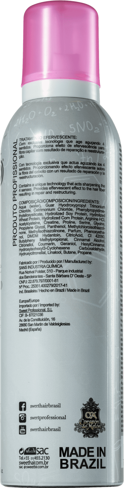 Sweet Hair Experience Efervescente Reconstrução - Tratamento Capilar 240ml
