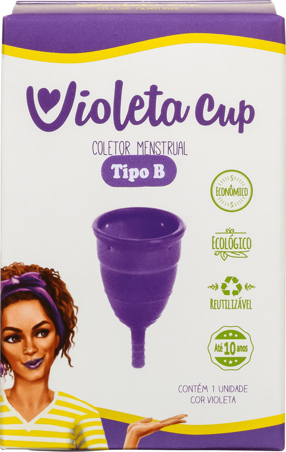 Kit Violeta Cup Violeta Tipo B (-30 anos ou sem filhos) - Coletor Menstrual + Higienizador de Coletor