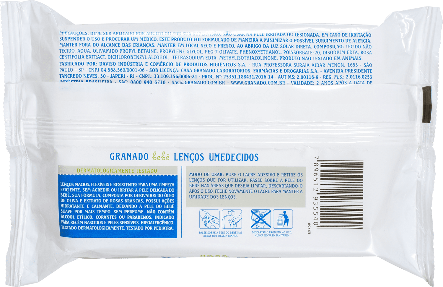 Granado Bebê Peles Sensíveis - Lenços de Limpeza (50 unidades)