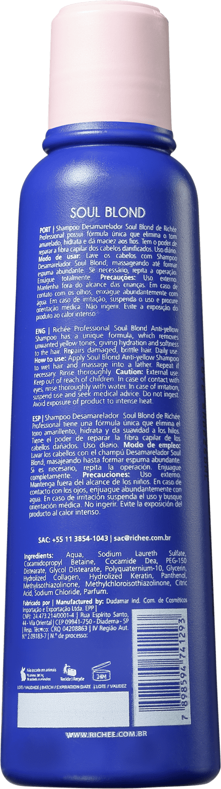 Richée Professional Soul Blond - Shampoo Desamarelador 250ml