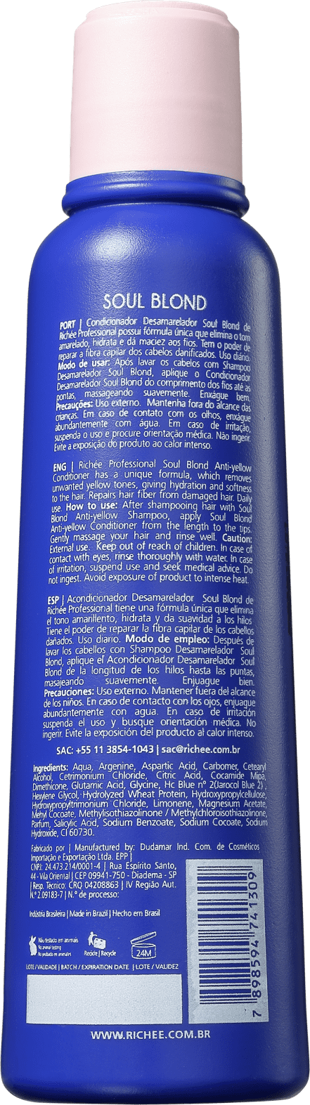 Richée Professional Soul Blond - Condicionador Desamarelador 250ml