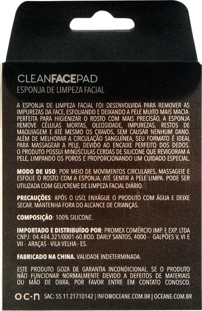 Océane Clean Face Pad - Esponja de Limpeza Facial
