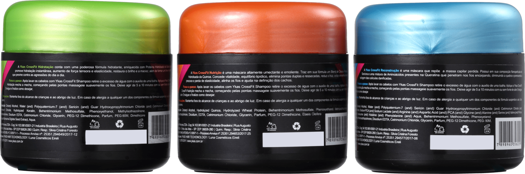 Kit YKAS Crossfit Cronograma Capilar Express No Poo (3 Produtos)