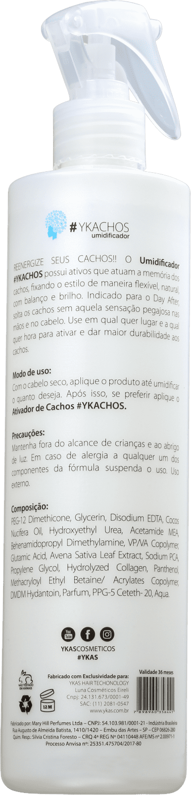 YKAS #Ykachos - Umidificador de Cachos 500ml