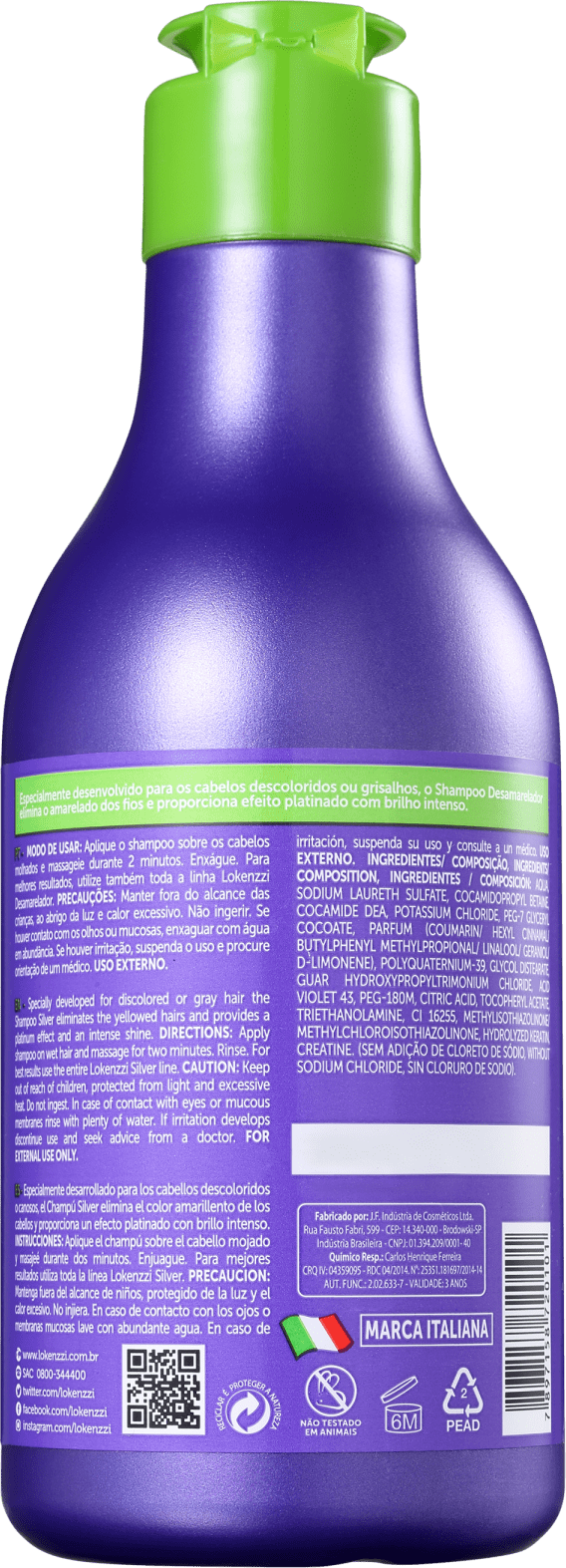 Lokenzzi Silver - Shampoo Desamarelador 320ml
