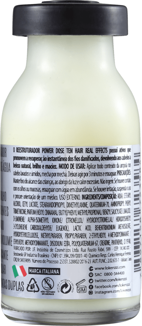 Lokenzzi Ten Power Dose Reestruturante - Ampola Capilar 14ml