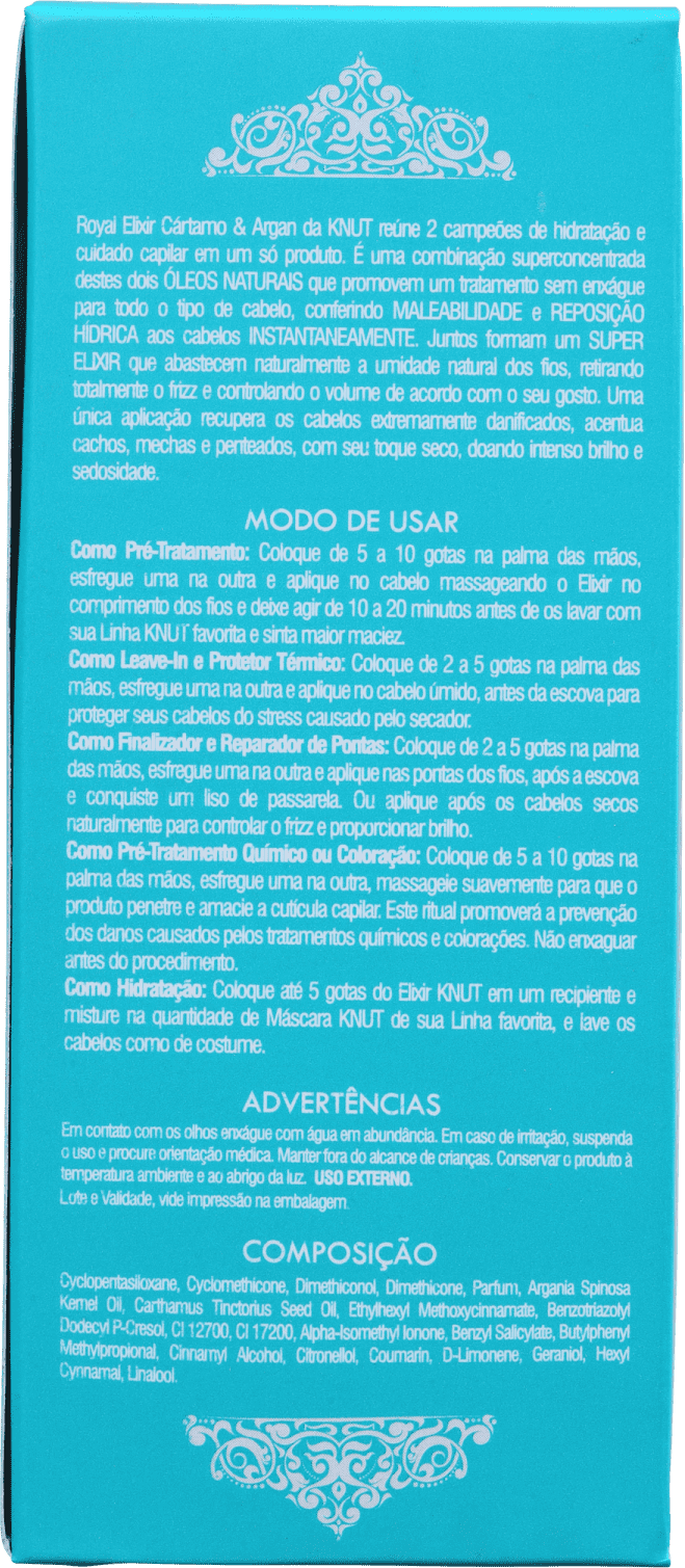 Knut Elixir Oil Cartamo & Argan - Óleo Capilar 35ml