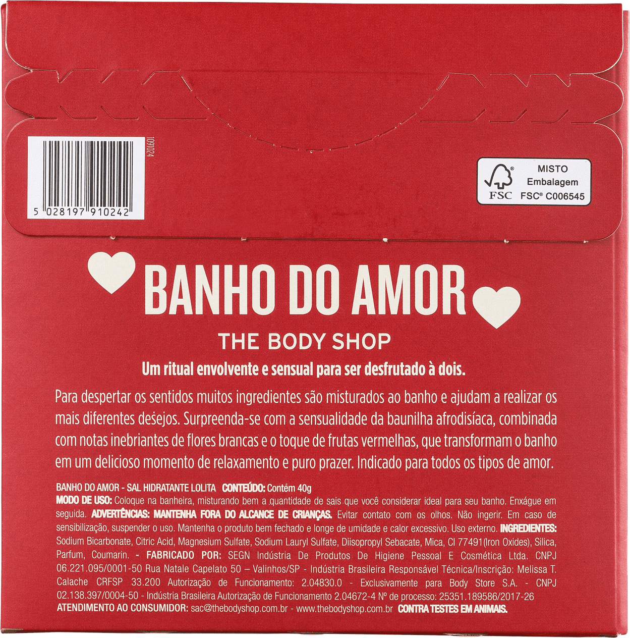 The Body Shop Amor - Sais de Banho 40g
