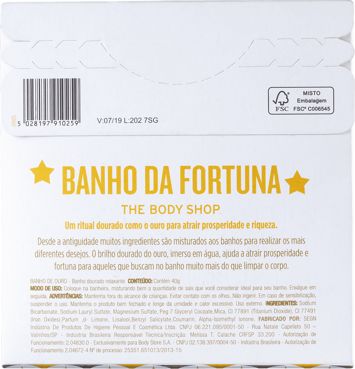 The Body Shop Fortuna - Sais de Banho 40g